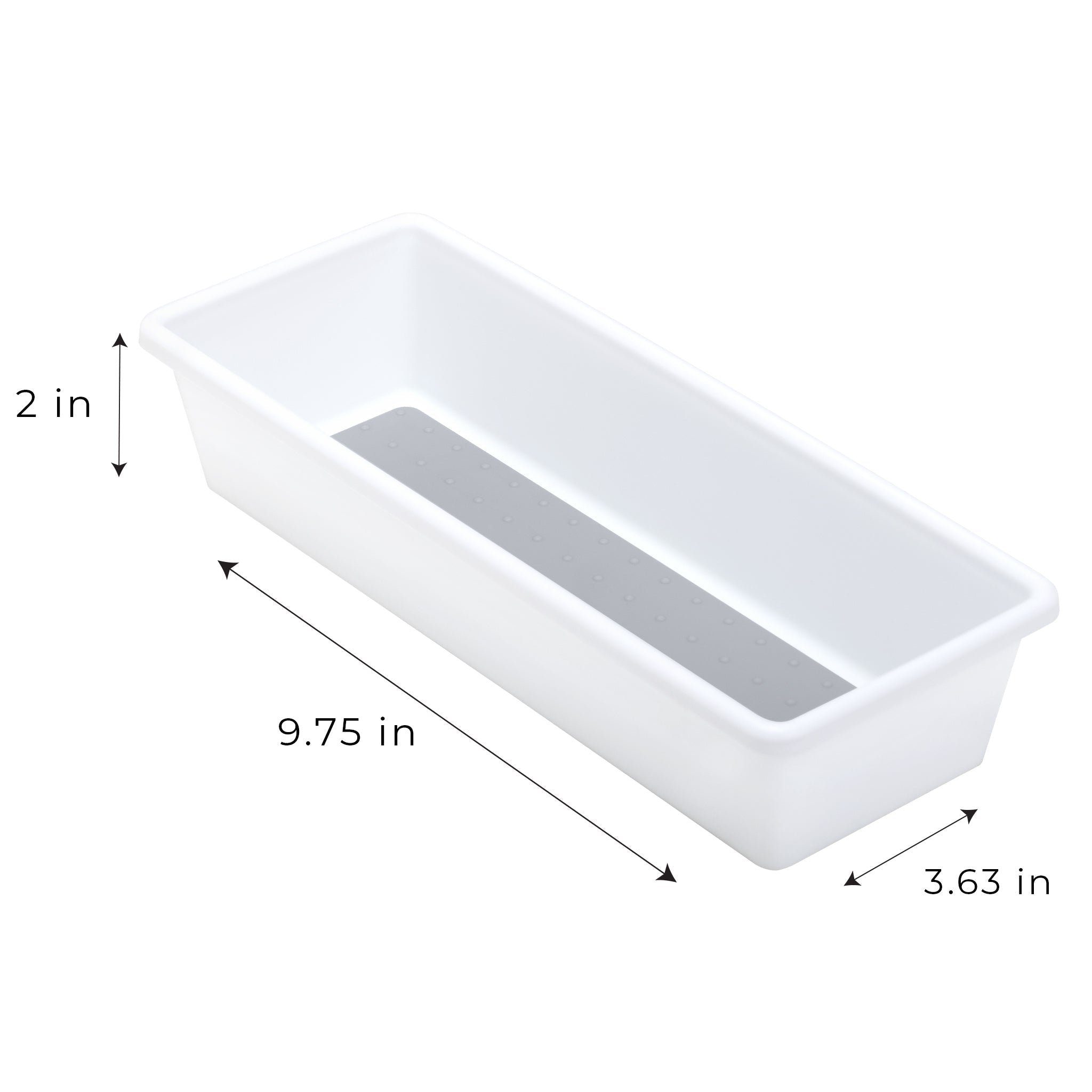 Plastic Drawer Organizer - BPA Free - 9.75 x 3.75 Inch - White